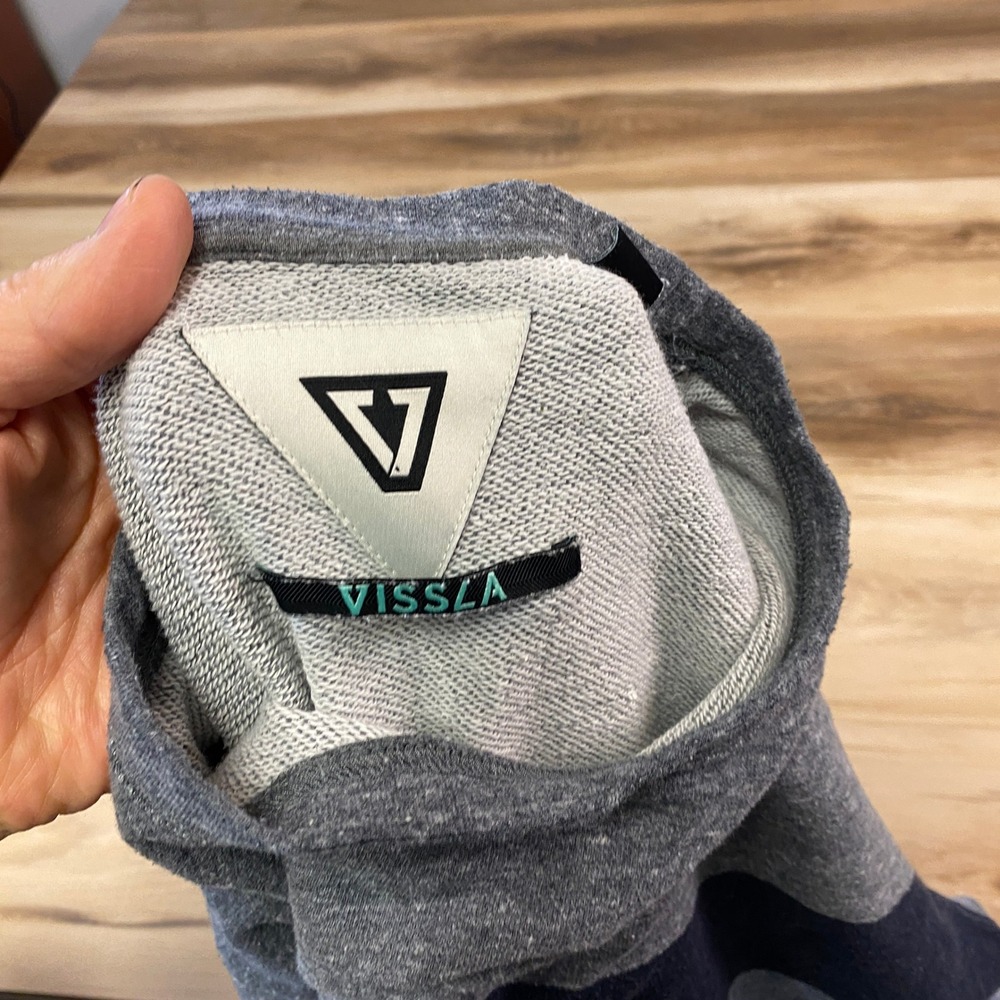 Vissla Sweatshirt Mens XL Surf Streetwear Cotton Blend Relaxed Blue Grey Casual - Picture 2 of 9